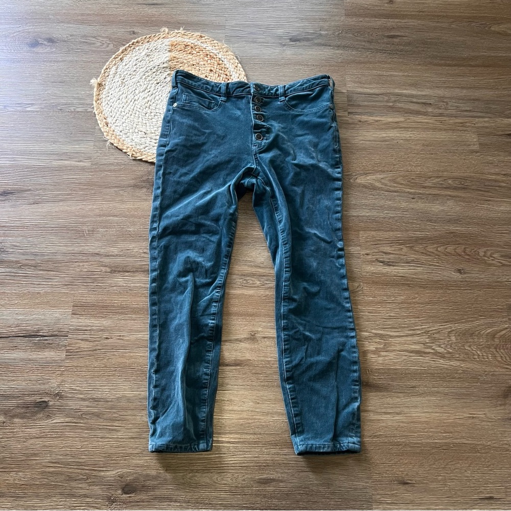 ANTHROPOLOGIE PILCRO High Rise Skinny Corduroy Womens Pants MISSING BUTTON